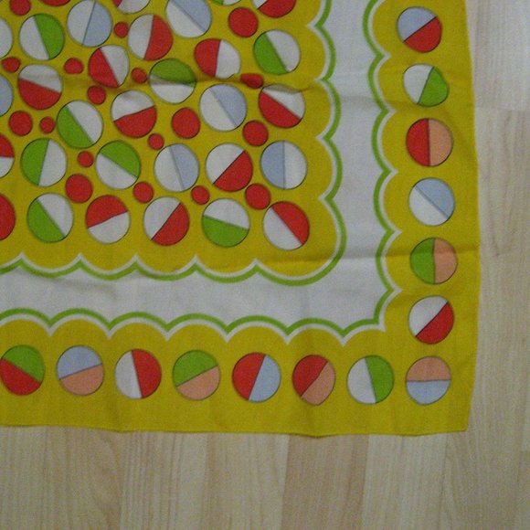 🛍 Mid Century Modern Vintage 1960's Geometric Scarf - Picture 4 of 7